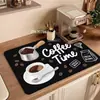 Alfombrilla para Cafetera de Barra Estilo Americano, Alfombrilla de Mesa Antideslizante Absorbente de Agua de Tierra de Diatomeas, Base Resistente al Calor, Alfombrilla Secadora para Tazones y Platos