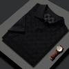 Primavera e verão 2024 fina lã de seda amoreira branca camisa polo masculina de manga curta casual empresarial lassel suéter