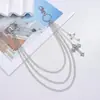 Cadena para Pantalones de Hip-Hop Multicapa de Moda Europea y Americana con Colgante de Cruz Único, Cadena Metálica Circular Minimalista de Nicho