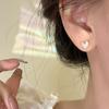 Aretes Corazón Completamente Incrustados con Diamantes para Mujer, Diseño de Nicho de Lujo Ligero, Aretes en Forma de Corazón Incrustados con Circonita, Versátiles Aretes para el Trabajo al por Mayor