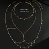 Nueva joyería transfronteriza: Cadena para el cuerpo de mujer simple y sexy con adornos de diamantes, cadena de metal para la cintura, cadena para el pecho, accesorio para bikini