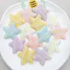 Venta Caliente Tela de Hilo de Color Caramelo de un Solo Lado, Parche de Estrella de 5 cm, Materiales de Decoración para Pasador de Pelo Infantil, Accesorios para el Cabello, Venta al por Mayor