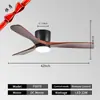 Lámpara de Ventilador de Techo, Lámpara de Ventilador Retro Americana, Sala de Estar, Lámpara de Ventilador de Techo Simple Nórdico, Comedor, Dormitorio, Lámpara de Ventilador Eléctrico con Inversor Integrado