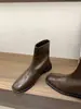 Botas Martin Retro Marrones de Tacón Grueso para Mujer, Nuevas Botas Individuales Primavera y Otoño 2025, Botas Delgadas de Gamuza, Botas Cortas Estilo Coreano