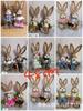 Linda Mascota Artesanía de Paja Tejida a Mano Familia de Conejos Nuevo Vestido Decoración de Balcón de Conejo Set de Pareja Navidad