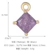 Chapado en Cobre Oro Real Piedra de Color Agrietada Corazón Gota de Agua Colgante Color Macarrón DIY Pulsera Collar Adorno Colgante Accesorios