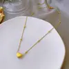 Joyería Oro Arena Más Vendida Estilo Lujoso Cadena para Clavícula Exquisita de Alto Valor con Cuentas en Forma de Corazón Imitación Oro Regalo