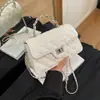 Bolso de cadena estilo Chanel para mujer, nuevo modelo 2026, bolso cruzado plateado con patrón de diamantes, versión coreana, diseño de nicho, bolso de mano negro
