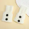 Calentadores de Pierna Cortos de Punto con Patrón Trenzado y Botones para Mujeres Europeas y Americanas Otoño e Invierno, Rodilleras, Cubre Botas Cálidos de Lana, Cubre Pies, Calcetines Holgados