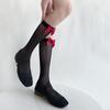Calcetines de verano ultrafinos con corte arbitrario de lunares a través de la pierna de carne, calcetines de niña de color blanco leche con lazo dulce