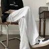 Calças casuais masculinas de verão, calças longas de seda fina e gelo, calças largas e retas da moda para meninos