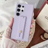 Adecuado para Samsung S25Ultra Soporte de Muñequera Funda para Teléfono Móvil S24Plus Silicona Color Puro Mate S23+ Cubierta Protectora