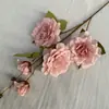 5 rosas de nieve artificiales de tallo largo, plantas verdes artificiales, decoraciones de interior, flores decorativas para salón de bodas, exhibiciones de centros comerciales