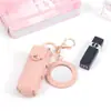 Llavero de Bolsa de Labial Personalizada, Mini Bolsa de Cosméticos, Ligera y Portátil, con Opciones de Color, Forma, Logotipo, Espejo y Cosméticos Portátiles