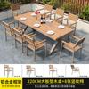 Mesas e Cadeiras de Madeira Plástica para Exterior, Mesas e Cadeiras de Lazer para Terraço Exterior, Mobiliário para Jardim de Pátio, Mesas e Cadeiras Comerciais para Catering de Cafeteria