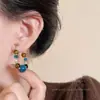Nuevos Pendientes de Abalorios de Piedra Ojo de Tigre Natural Estilo Chinoiserie para Mujer en Otoño e Invierno, Lujo Accesible y Pendientes de Gama Alta, Nicho, Pendientes Únicos y Hermosos