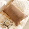 Travesseiro Maillard, Encosto de Sofá para Sala de Estar, Fronha Estilo Francês Creme, Almofada Marrom Vintage Incluída