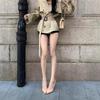 Nuevo Abrigo Corto Chic Estilo Británico 2026 con Cintura Ajustable para Figuras Petite, Gabardina Corta Francesa