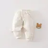 Pantalones de algodón para bebé 40g algodón fino otoño e invierno pantalones cálidos para recién nacido pantalones acolchados gruesos para bebé con entrepierna abierta
