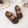 Zapatos de vestir para bebé, zapatos de cuero para niño pequeño, mocasines estilo retro Mori para niña, versión coreana 2025, zapatos de vestir individuales de retazos para niños, modernos