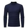 Comércio exterior transfronteiriço Camiseta masculina de manga comprida, tamanho grande, gola baixa, pulôver, cor sólida, lã, manga comprida, camisa de baixo