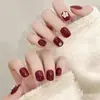 Unhas Usáveis Feitas à Mão Atacado Xiaohongshu Douyin Venda Quente Diamante Borboleta Coração High-End Nail Art Unhas Usáveis 24 Peças