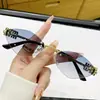 Gafas de Sol Miu Miu Sin Marco con Forma de Rombos para Mujer, de Alta Gama y Elegantes, Gafas de Sol de Moda Europeas y Americanas Transfronterizas para Mujer, Protección Solar