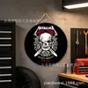 Comercio Exterior Estilo Americano Calavera Tema Peluquería Decoración de Pared Letrero de Negocio Pintura Redonda de Hoja de Lata 20/30cm