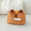 Caja de Pañuelos Serie Capibara Linda Goma para el Cabello Bolso de Niña Llavero Peluche Colgante Pequeño Cubierta para Espejo Retrovisor de Coche