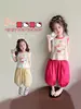 Conjunto de Verano para Niñas 2026 Nuevo Estilo Chaleco sin Mangas Pantalones Anti-Mosquitos de Dibujos Animados Bebé Conjunto de Dos Piezas de Moda de Verano para Niños
