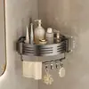 Estante de Esquina con Ventosa, Estante de Almacenamiento sin Taladro, Estante de Baño Triangular de Esquina Montado en la Pared, Estante de Almacenamiento Triangular sin Taladro