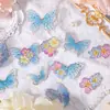 Paquete de 2 Pegatinas Yuxian Serie Vieja Historia de Mariposas Lámina Dorada Perlada Materiales de Decoración para Diario 3D 20 Piezas en 4 Diseños