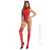 Luo Yi Fei Pacote Divertido Uniforme PU Brilhante Peça Única Couro Calça com Zíper Couro PU Brilhante Cor Sólida W6838