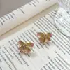 Pendientes de Flor de Esmalte Rosa con Cierres de Plata de Ley, Pendientes Únicos de Estilo Popular Nuevo 2026 para Mujer, Accesorios para Orejas de Lujo Ligero de Alto Nivel
