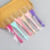 Ferramenta para Máscara Facial com Espátula Plástico Silicone Pincel Ponta Dupla Dupla Finalidade Pincel de Aplicação de Máscara Cabeça Macia Embalado Individualmente