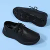 Zapatos de Enfermera en Stock, Piel Genuina, Suela Suave para Mujer, Transpirables, Cómodos Zapatos de Trabajo Negros, Comercio Exterior, Venta al por Mayor Transfronteriza, Dropshipping