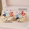 Brincos de Zircônia Coloridos de Girassol Levemente Luxuosos para Mulheres, Brincos de Flor com Pedras Preciosas Coloridas de Design Exclusivo, Brincos Versáteis