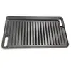 Plancha Parrilla Rectangular Antiadherente Doble Cara Reversible de Hierro Fundido con Doble Asa
