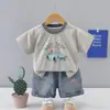 Conjunto de Verano para Niños 2026 Estilo Nuevo Bebé Verano Moderno Casual Dibujos Animados Manga Corta Conjunto de Dos Piezas Ropa para Niños Moderna