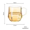 Vaso de Vidrio para Uso Doméstico con Asa, Vaso Hexagonal para Mujeres, Juego de Tazas de Té, Vaso para Cerveza Café, Vidrio de Sodio-Calcio