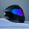Casco Abierto de Motocicleta Ff Casco de Motocicleta de Media Temporada con Doble Lente Casco Integral de Motocicleta para Hombre y Mujer Vehículo Eléctrico