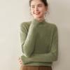 Novo Suéter de Cashmere Espesso com Gola Meia Alta para Outono e Inverno para Mulheres, Versátil Suéter Pulôver de Fio Floral Sete Agulhas para Mulheres