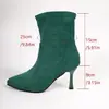 Botines de gamuza para mujer para otoño e invierno, botas delgadas de tacón alto, estilo único, punta fina, tacón grueso, talla grande, nuevas botas Martin de otoño e invierno