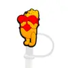 Tapa de Popote de Dibujos Animados Lindos de Winnie the Pooh de 8-10 MM, Tapón de Popote Antipolvo, Cubierta Protectora para Popote de Vidrio