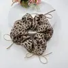 Goma para el pelo con lazo y estampado de leopardo retro para mujer, estilo coreano, ligera y esponjosa, versátil para el uso diario, liga para el pelo, accesorio para el pelo