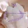 Pulsera de Amatista Lavanda Transfronteriza, Pulsera de Estilo Nicho Color Crema de Sri Lanka Fresca y Dulce