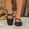 Novos sapatos femininos de malha rendada estilo francês para o verão, com aparência de fada e delicados, adequados para combinar com saias, sapatos Mary Jane de sola macia e baixos