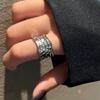 Moda Nuevo estilo anillo irregular retro Europeo y Americano oro geométrico anillo de cara ancha celebridad de internet mismo estilo joyería