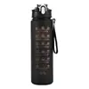 Copo esportivo de plástico fosco com gradiente de cor para comércio exterior, com alça de tira, garrafa de água portátil para fitness 800ML com canudo, copo espacial