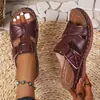 Sapatos casuais retro de salto plataforma com sola grossa costurada, chinelos femininos de moda com uma tira, tamanho grande, comércio exterior europeu e americano, temporada de verão 2026
